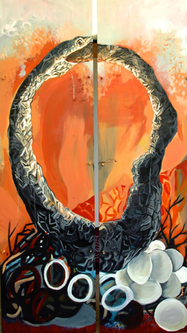 770x1371 Saatchi Art Broken Ouroboros Painting By Rachel Krause - Ouroboros Painting