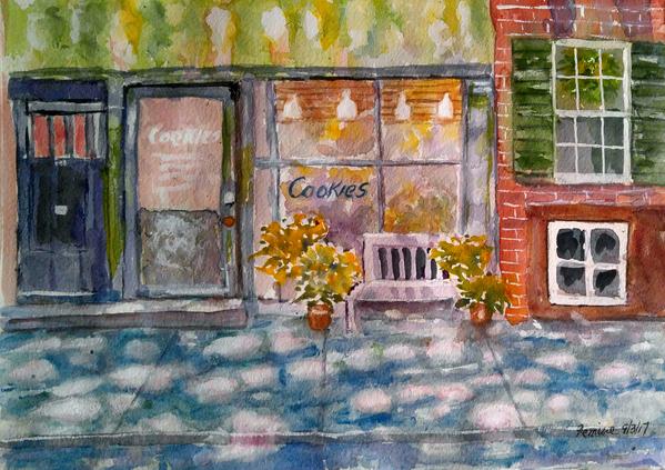 599x423 Watercolor Paintings Tagged Outdoor Scene Artbyfemine - Outdoor Scene Painting