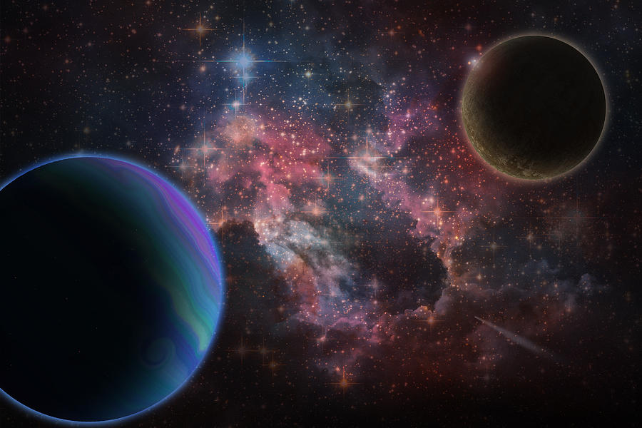 900x600 Outer Space Wonder Digital Painting Painting By Georgeta Blanaru - Outer Space Painting