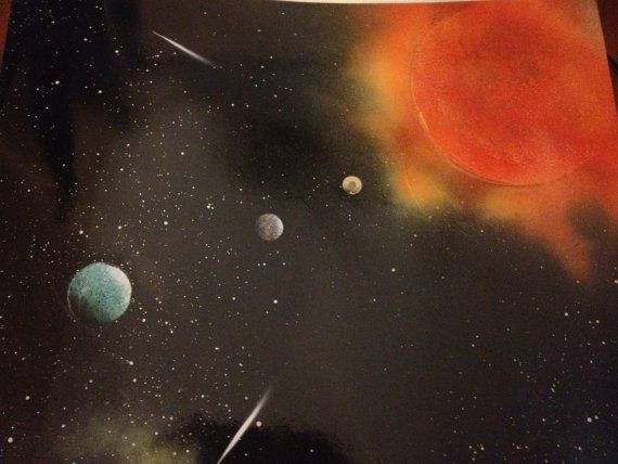 570x428 Universe Planets Stars Painting Outer Space, Spray Painting - Outer Space Painting