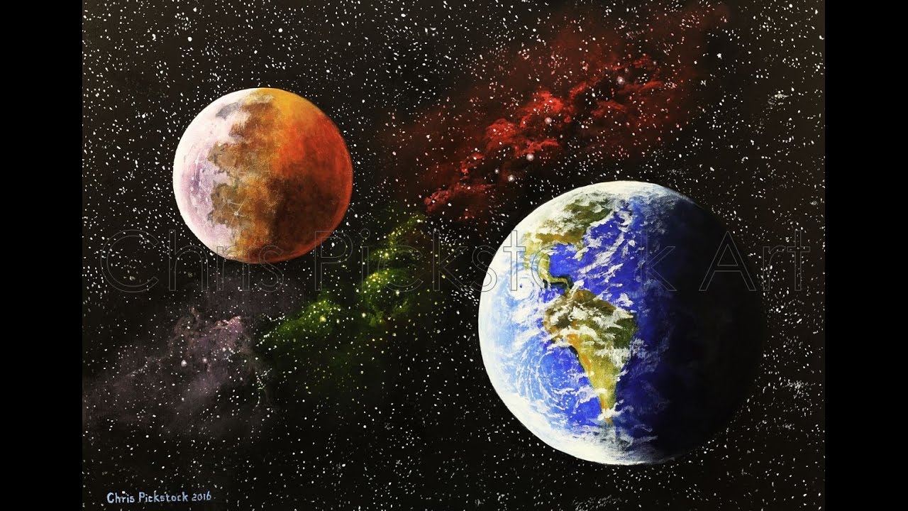 1280x720 Acrylic Space Painting Time Lapse Chris Pickstock Art - Outer Space Painting