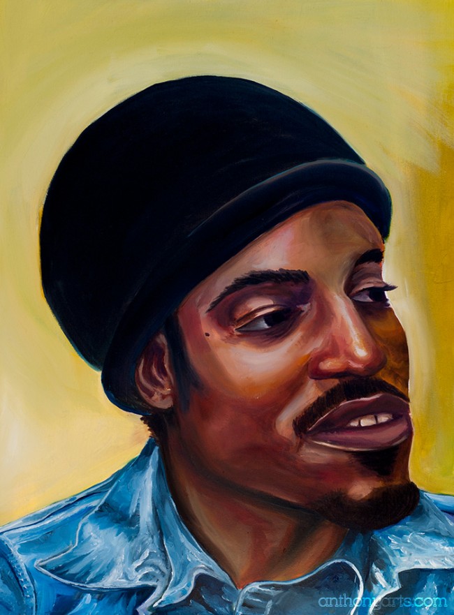 650x881 Andre 3000 Painting By Anthony Cavins - Outkast Painting