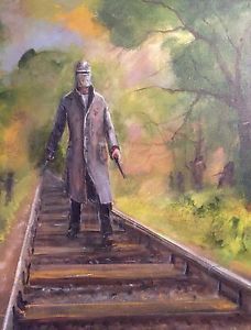 228x300 David Aldus Original Oil Ned Kelly Last Stand Australian Outlaw - Outlaw Painting