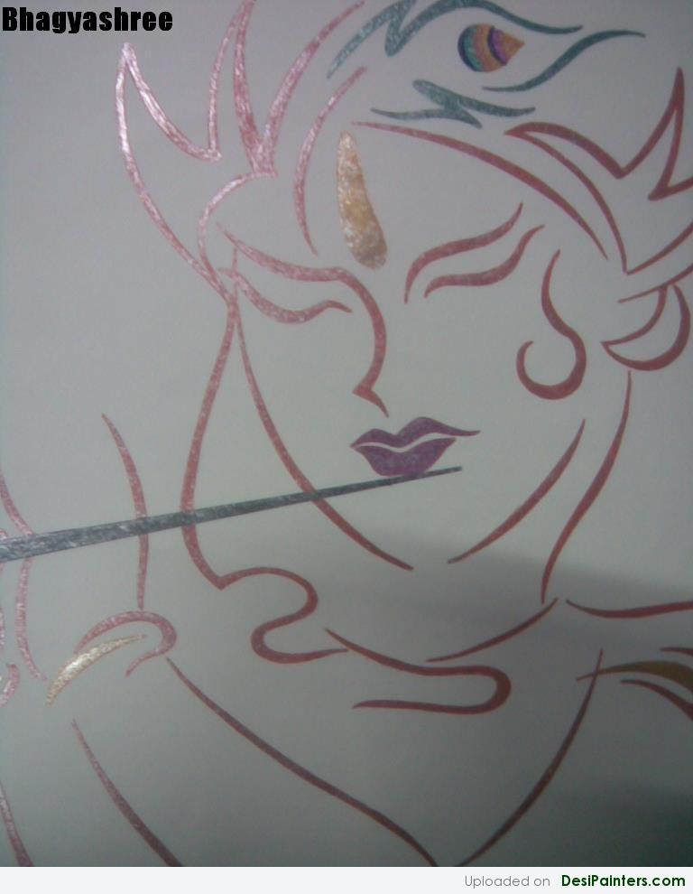 768x990 Painting Of Shri Krishna By Bhagyashree - Outline Painting