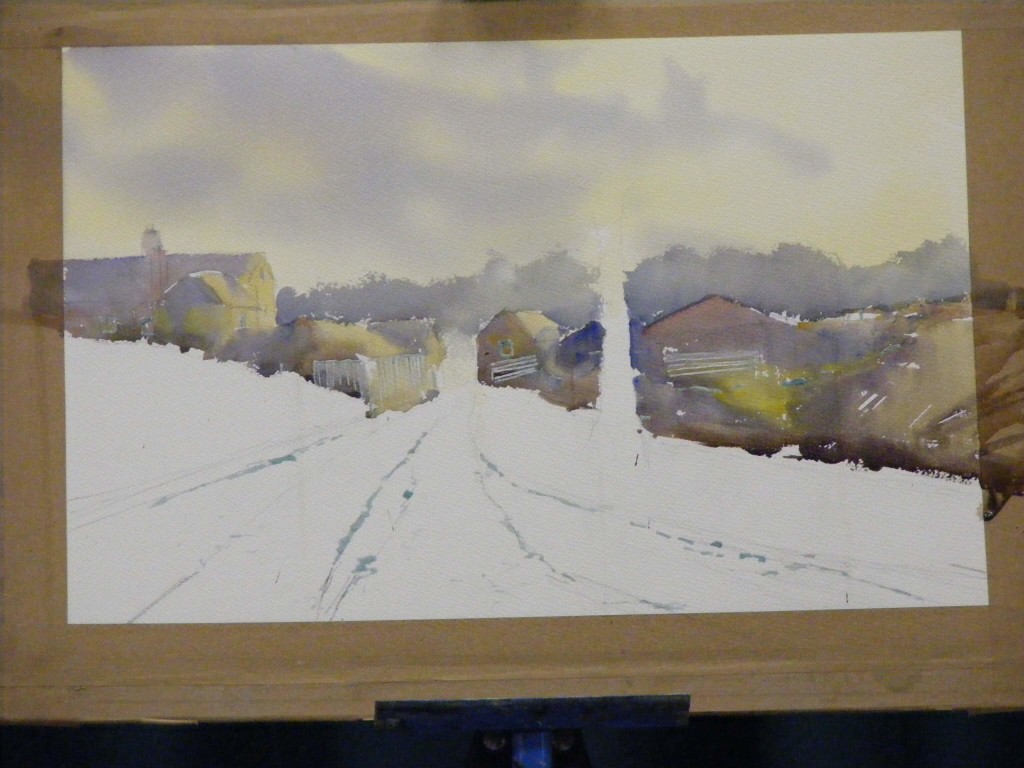 1024x768 Watercolour Landscape Outline - Outline Painting