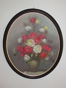 225x300 Large Oval Vintage Original Oil Painting On Canvas Board - Oval Painting