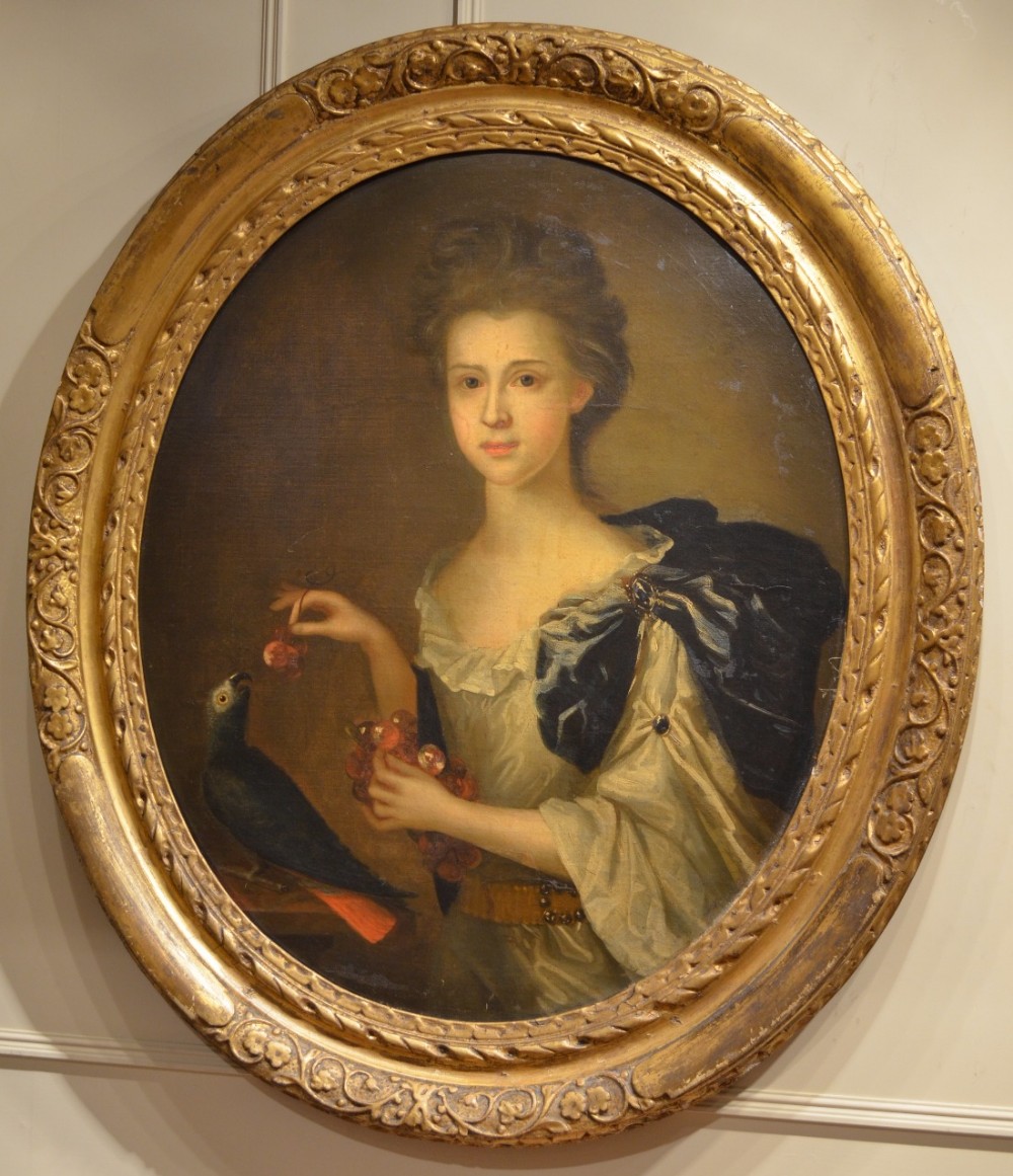 1000x1161 18th Century English School Oval Portrait Of Young Ladynd - Oval Painting