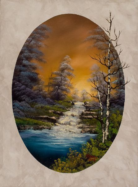 445x600 Bob Ross Crimson Oval Paintings Bob Ross Bob Ross - Oval Painting