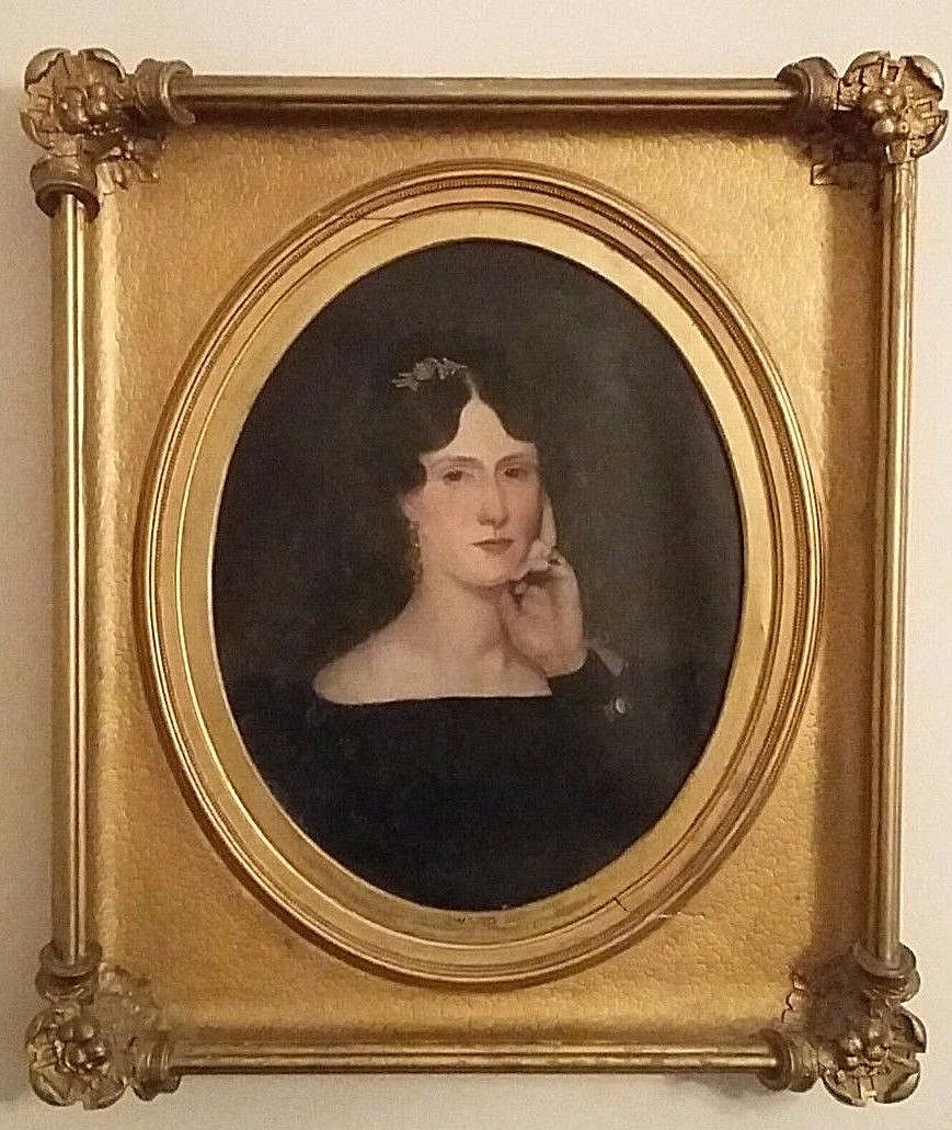 869x1031 Beautiful Society Lady' A Mid 19th Century Oval Oil Portrait - Oval Painting