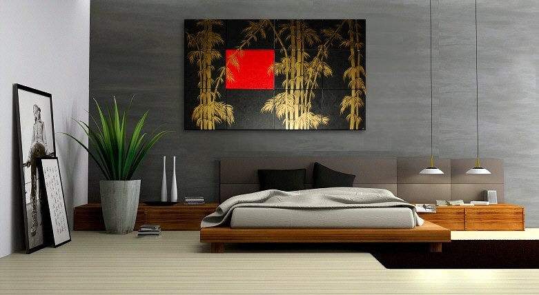 781x428 Oversized Painting Original Bamboo Art Asian Style Modern Abstract - Oversized Painting