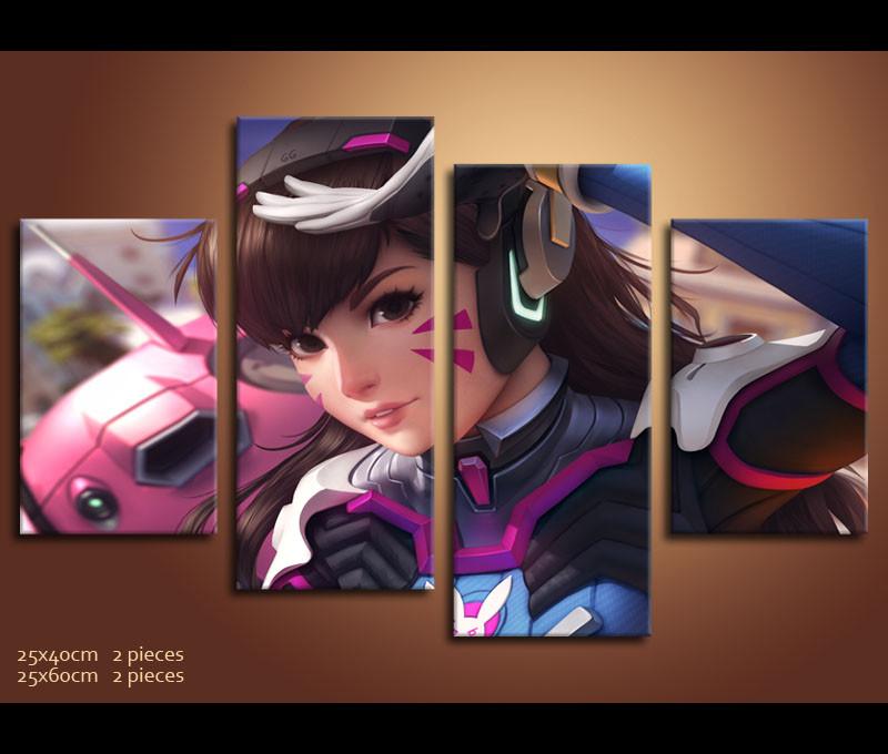800x680 4 Pieces Canvas Art Overwatch, Canvas Prints Game Painting Wall - Overwatch Painting