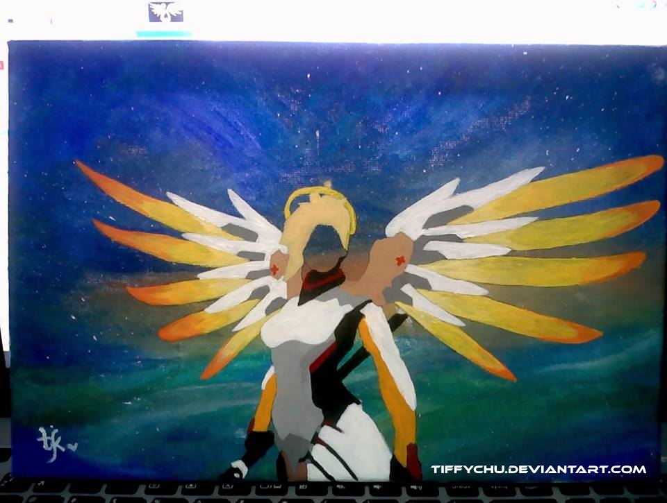 960x725 Overwatch Painting Mercy By Tiffychu - Overwatch Painting