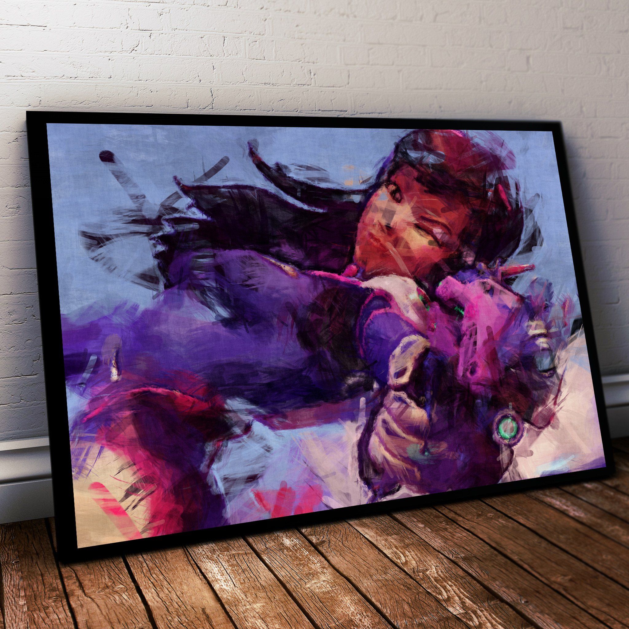 2048x2048 Overwatch Poster. D.va Painting Print. D.va With Gun Overwatch - Overwatch Painting