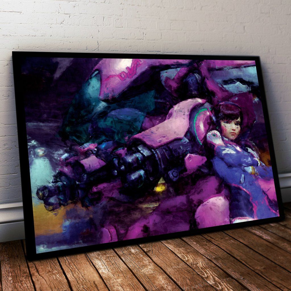 1024x1024 Overwatch Poster. Overwatch D.va Painting Print. Mounted Canvas - Overwatch Painting