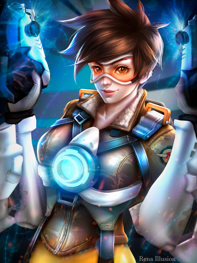 774x1032 Tracer From Overwatch Game By Renaillusion - Overwatch Painting