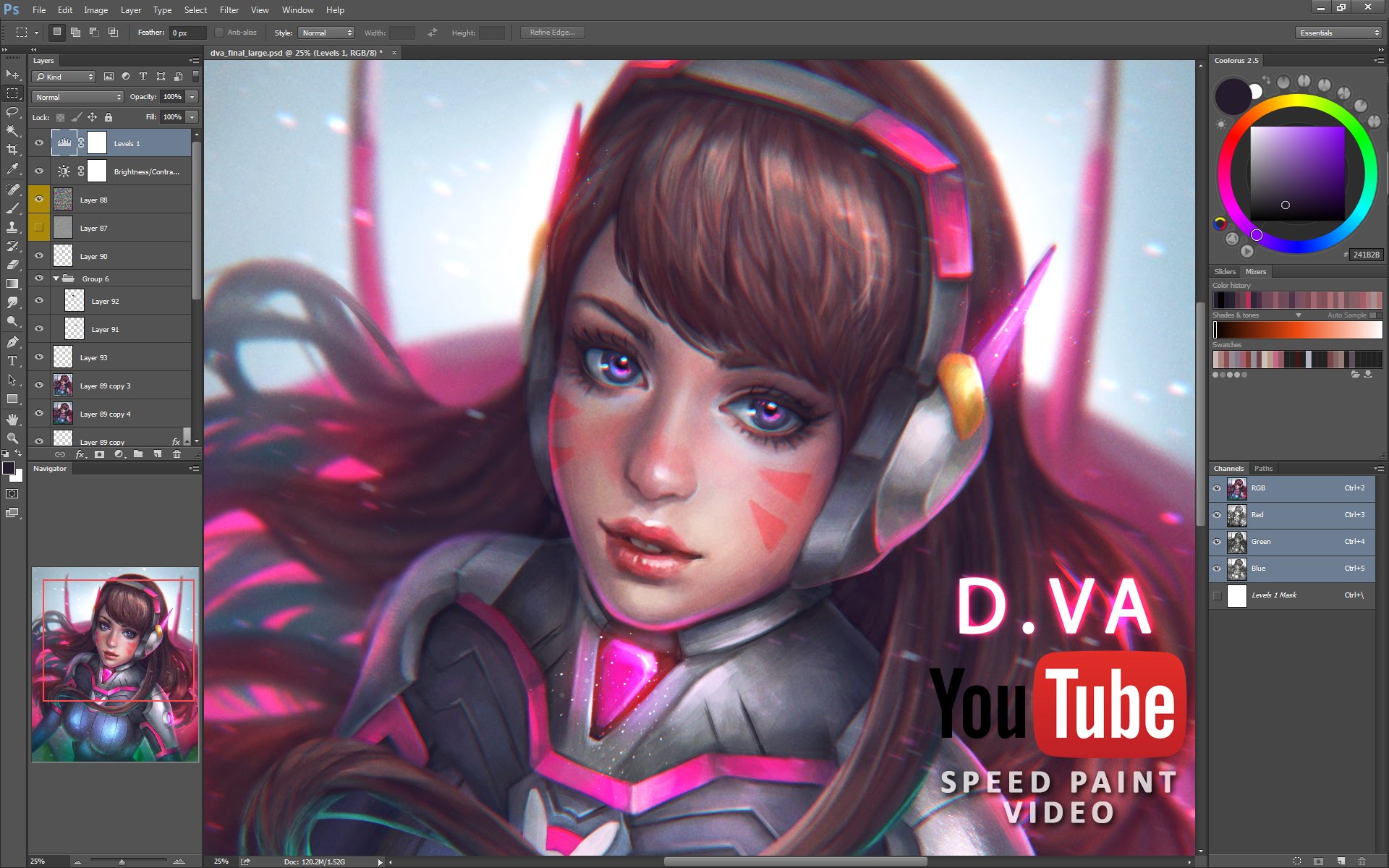 1920x1200 D.va - Overwatch Painting