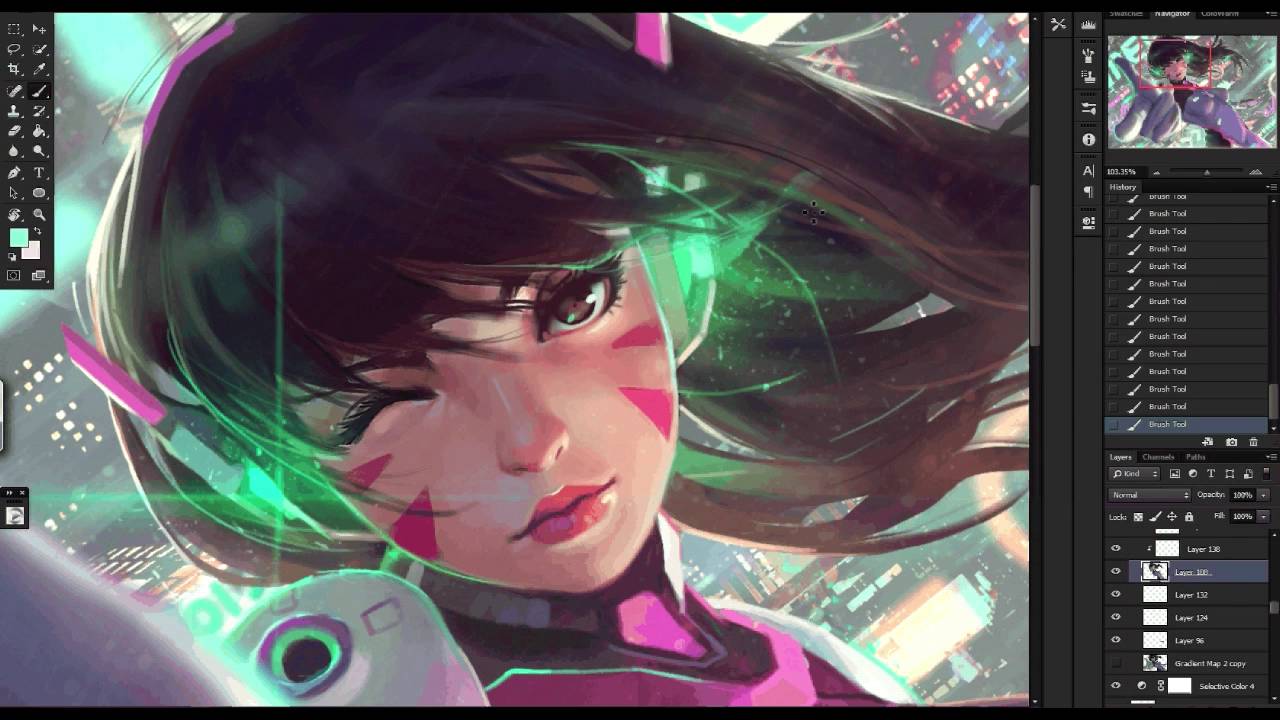 1280x720 D.va Overwatch Painting! - Overwatch Painting