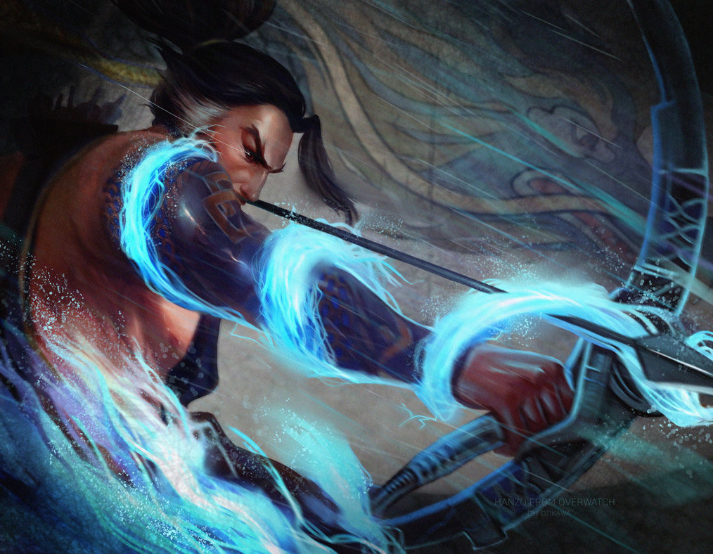 1014x788 Hanzo From Overwatch By Dzikawa - Overwatch Painting