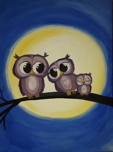 370x500 Owl Eyes On You Paint Nite Event - Owl Eyes Painting