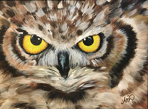 570x422 Custom Owl Eyes Painting - Owl Eyes Painting