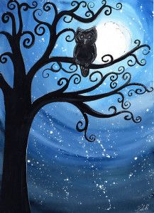 217x300 Blowfish Emporium's Thursday Night Painting Party Owl In Tree - Owl In Tree Painting