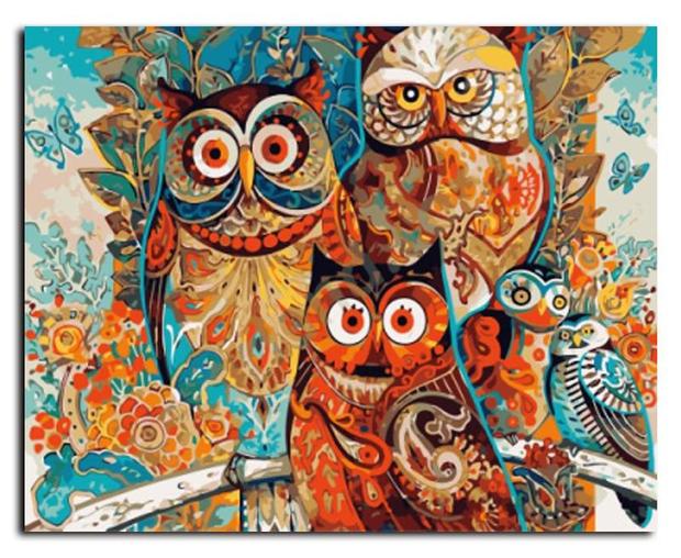 620x508 Diy! Owl Oil Painting By Numbers Lifestyle Clique - Owl Oil Painting