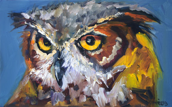 576x359 Diane Whitehead - Owl Oil Painting