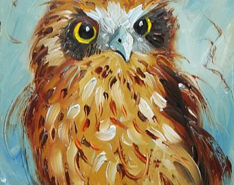 340x270 Owl Oil Painting Etsy - Owl Oil Painting