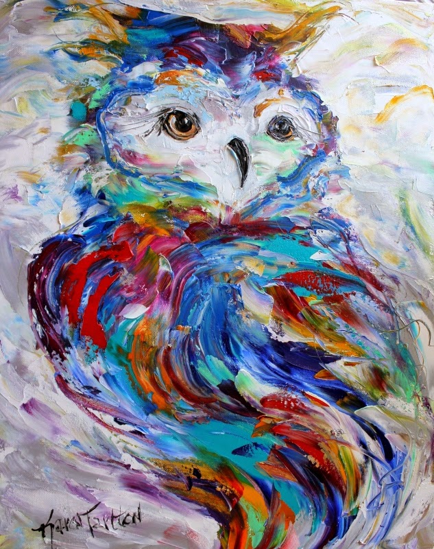 633x800 Palette Knife Painters, International Original Oil Painting Owl - Owl Oil Painting
