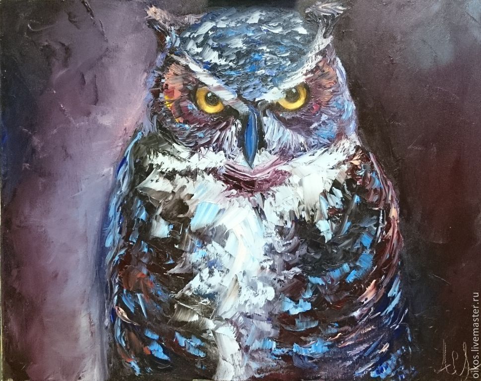 969x768 The Author's Oil Painting Of A Mystical Owl Shopline - Owl Oil Painting