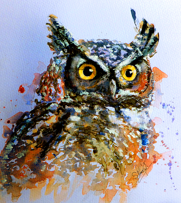 600x671 The Wise Old Owl Painting By Steven Ponsford - Owl Painting