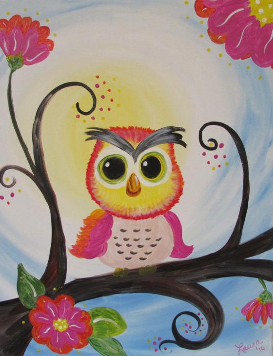 Owl Painting Canvas at PaintingValley.com | Explore collection of Owl ...