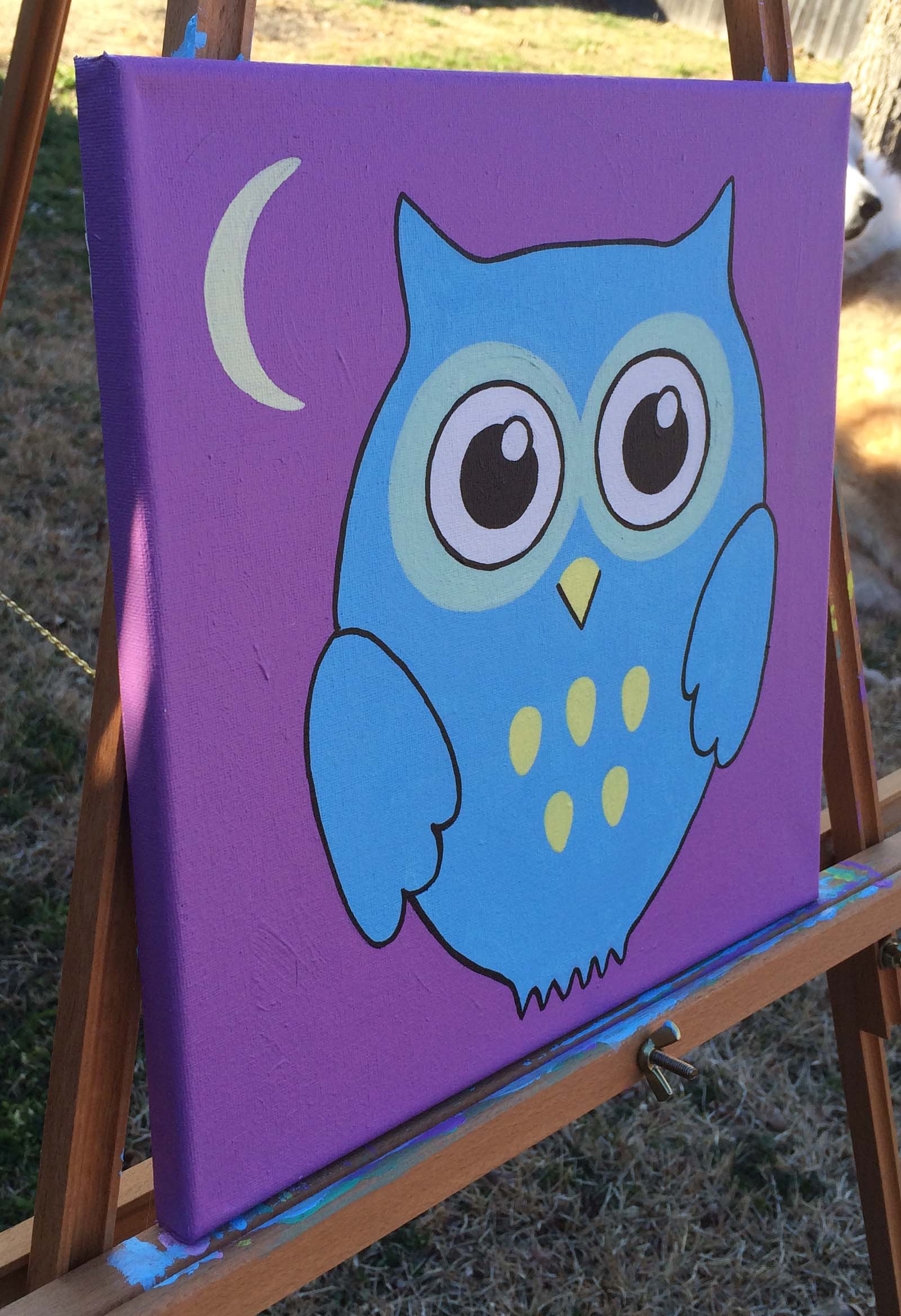 1600x2336 Original Hand Made Owl Nursery Wall Art, 12 X 12 Acrylic - Owl Painting Canvas
