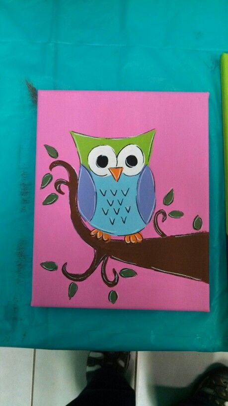 459x816 Original Painting, 3 Whimsical Owls, Set Of Three 6x6x1.5 Acrylic - Owl Painting Canvas