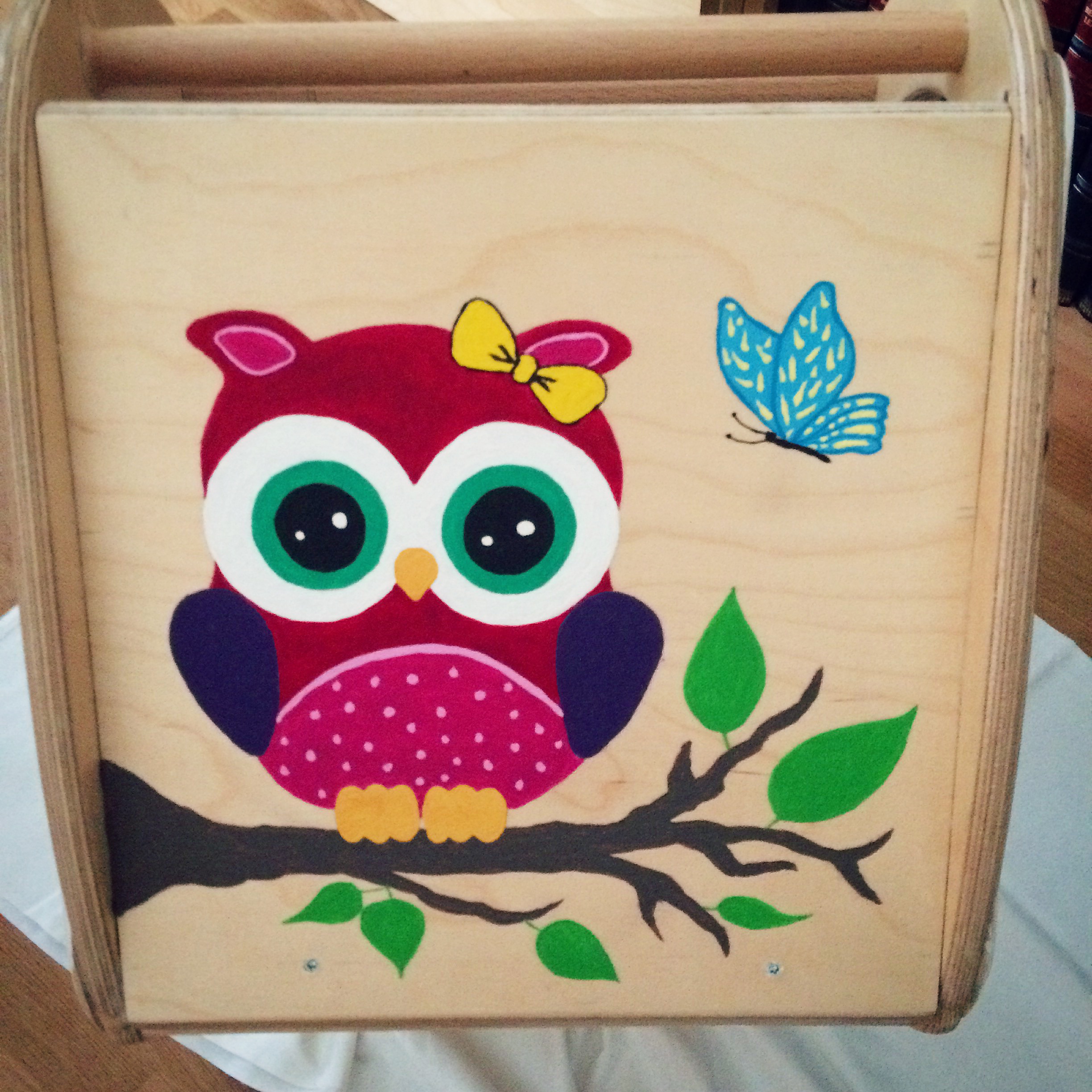2448x2448 Hand Painted Wooden Baby Walker Tinadayo - Owl Painting Canvas
