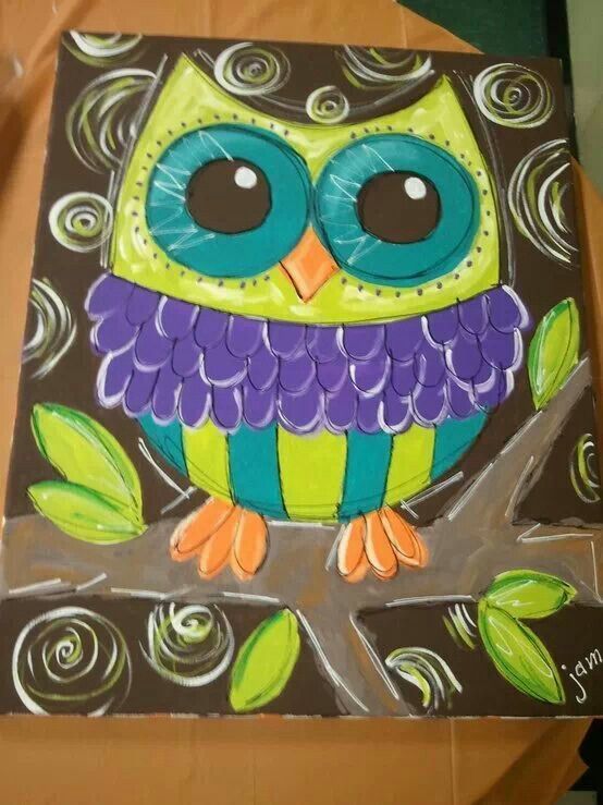 554x739 Owl Painting On Canvas - Owl Painting Canvas