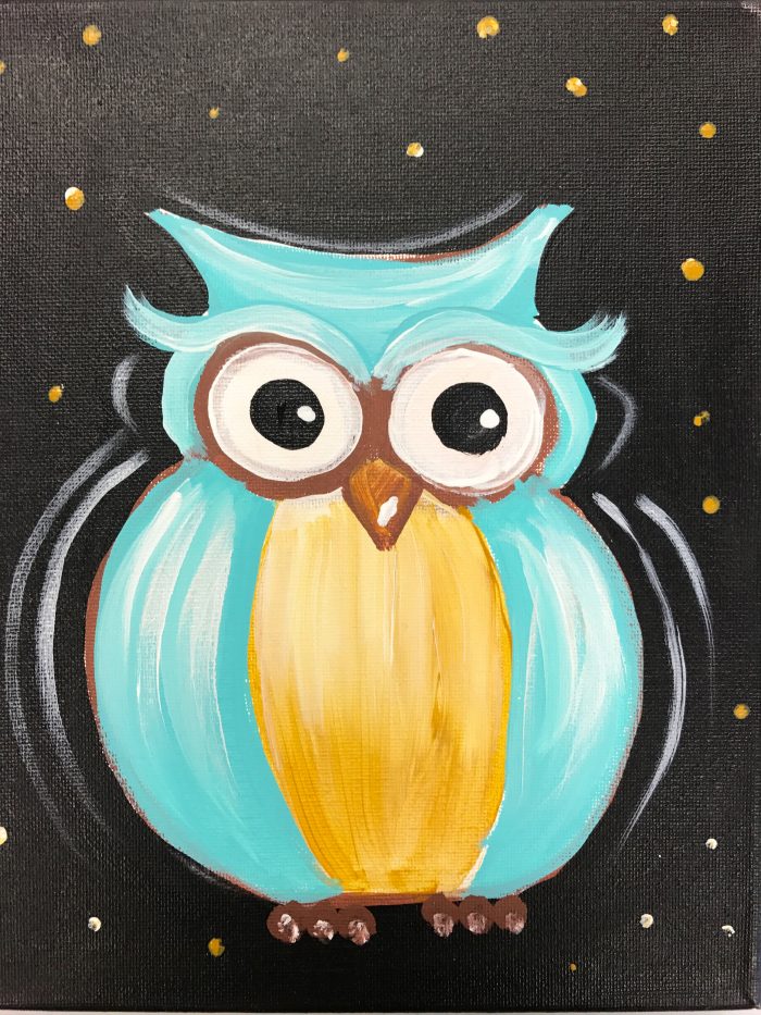 700x933 Kids Paint Class Night Owl - Owl Painting For Kids