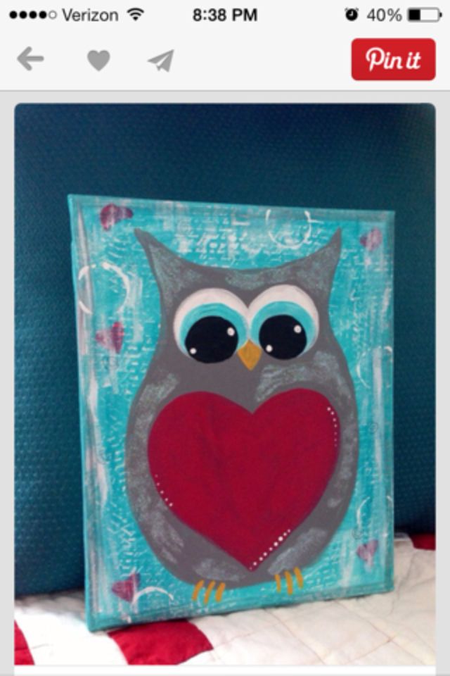 640x960 Owl Painting Paintings Owl, Paintings And Canvases - Owl Painting For Kids