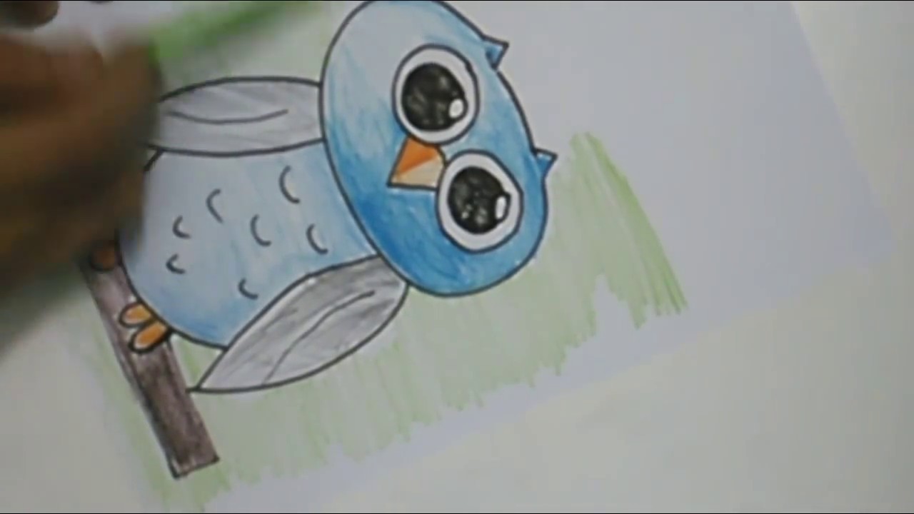 1280x720 How To Draw A Cute Owl For Kids - Owl Painting For Kids