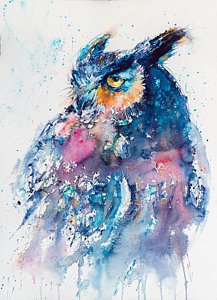 217x300 Great Horned Owl Paintings Fine Art America - Owl Painting Images
