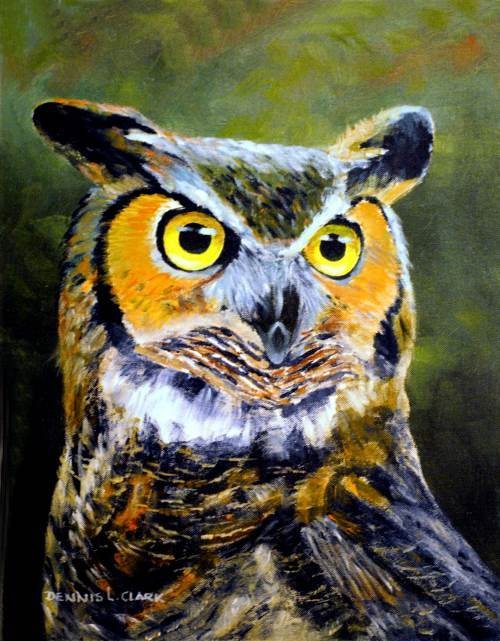 500x641 How To Paint A Great Horned Owl In Acrylics Online Art Lessons - Owl Painting Images