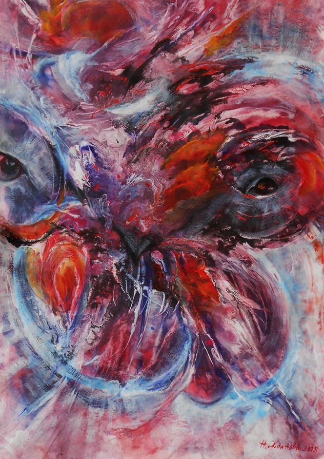 632x894 Owl Painting Colorful Bird Painting Acrylic Abstract Owl Paintings - Owl Painting Images