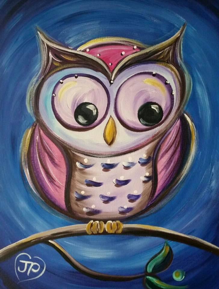 728x960 Spooky Owl Painting Lincoln Park District - Owl Painting Images