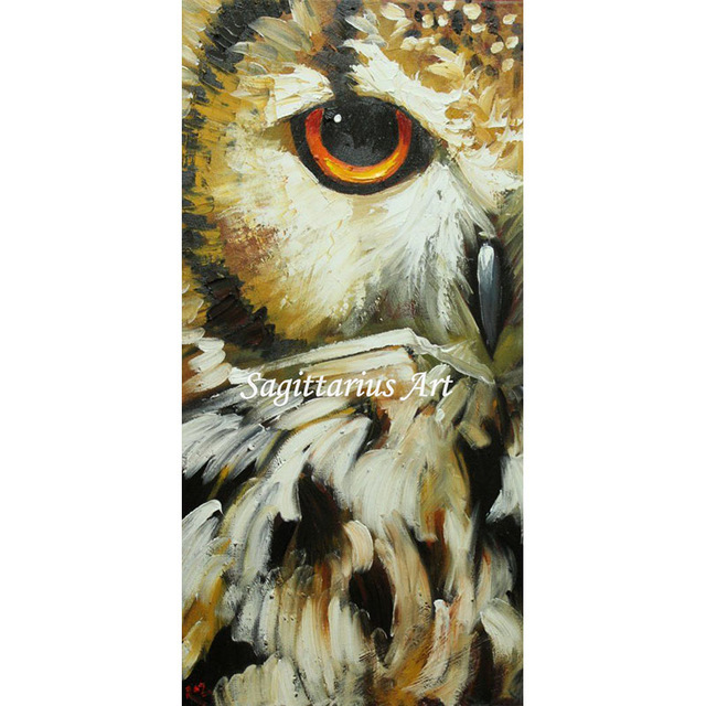640x640 Hand Painted High Quality Animals Owl Painting Wall Decoration Oil - Owl Painting On Canvas