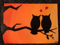 236x177 Birds Cross Stitch Pattern, Birds Silhouette, Cross Stitch - Owl Silhouette Painting