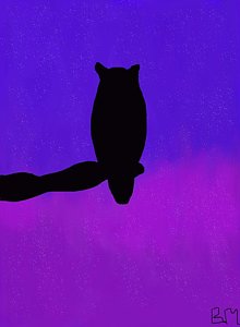 220x300 Owl Silhouette Paintings Fine Art America - Owl Silhouette Painting