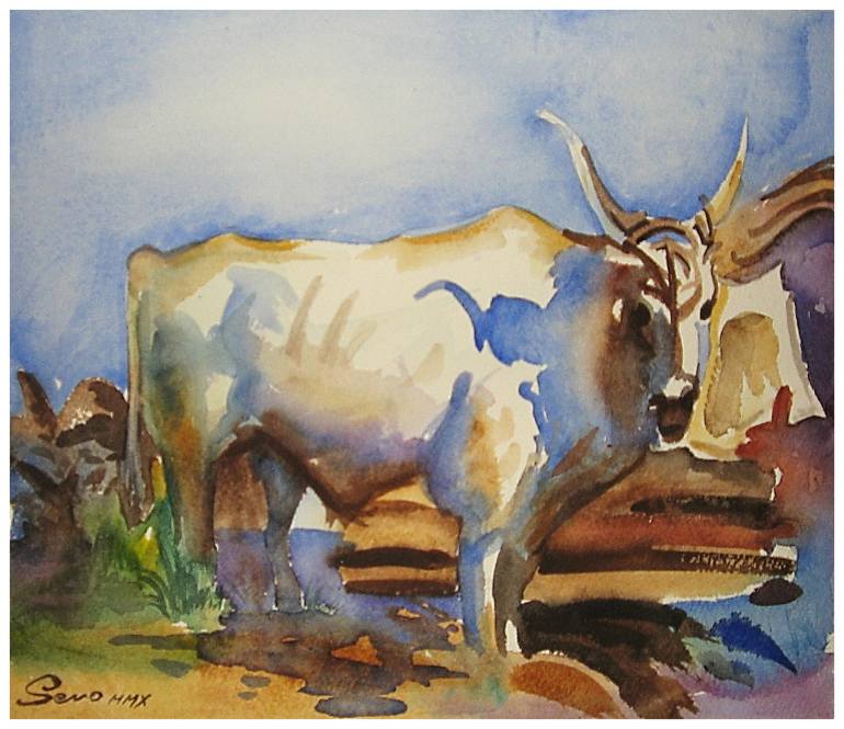 770x665 Saatchi Art The Ox Painting By Dejan Sevo - Ox Painting