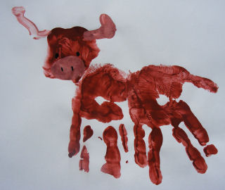 320x270 Handprint Ox Painting - Ox Painting