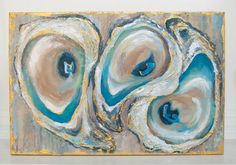 236x165 Oyster Print On Paper, Aqua, Neutrals Oysters - Oyster Painting