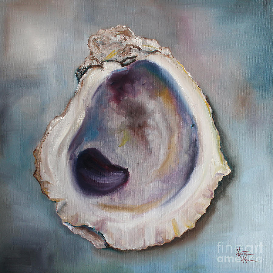 900x900 Oyster Shell Ii Painting By Kristine Kainer - Oyster Painting